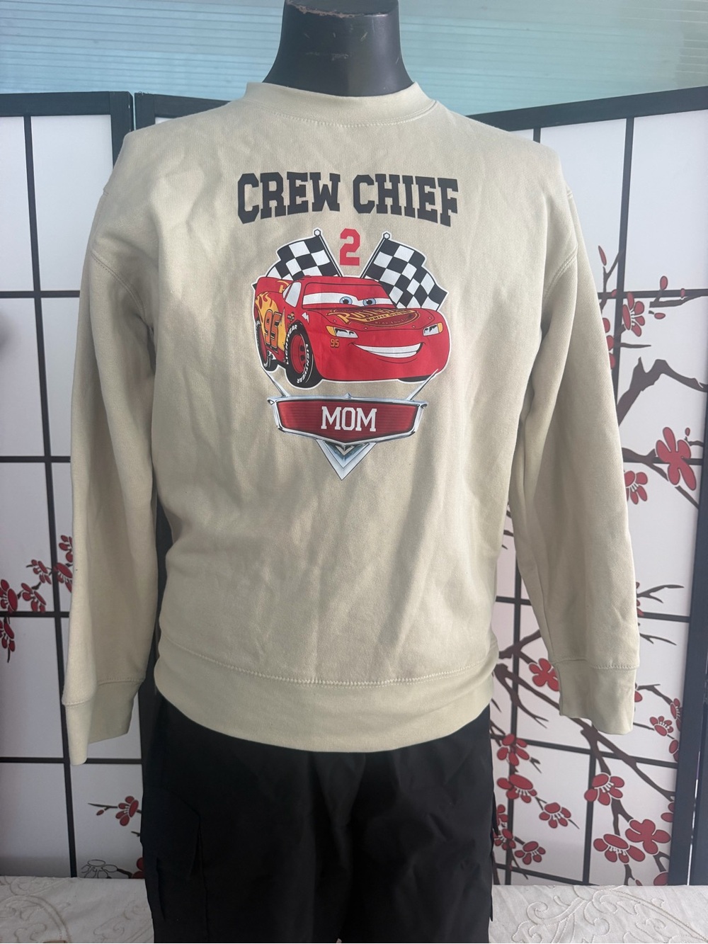 Crew Chief Graphic Pullover Sweatshirt - Cream